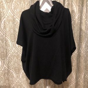 Olivia Sky black cowl neck sweater poncho